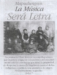 Mapudungun, la música será letra
