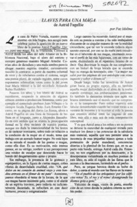 Llaves para una maga  [artículo] Paz Molina