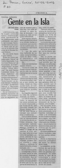 Gente en la isla  [artículo] Jorge Arturo Flores