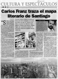 Carlos Franz traza el mapa literario de Santiago  [artículo] Andrés Gómez