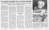 El Mundo despide hoy a Jorge Amado