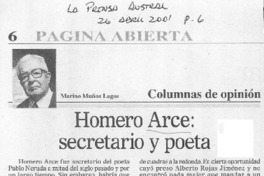 Homero Arce, secretario y poeta