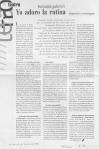 Yo adoro la rutina  [artículo] Alejandra Costamagna