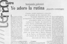 Yo adoro la rutina  [artículo] Alejandra Costamagna