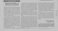 Eugenio González, un humanista socialista