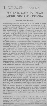 Eugenio García-Díaz, medio siglo de poesía  [artículo] Wellington Rojas Valdebenito