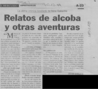 Relatos de alcoba y otras aventuras  [artículo] Mauro Robles T.