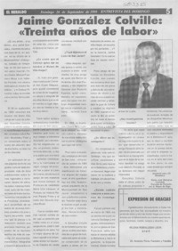 Jaime González Colville, "Treinta años de labor"  [artículo] María José Balcarce Constela
