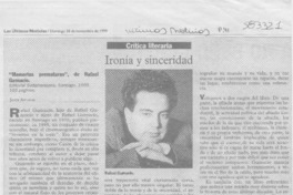 Ironía y sinceridad  [artículo] Javier Aspurúa