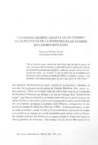 "La herida siempre abierta en un cuerpo" o las políticas de la investidura en duerme de Carmen Boullosa