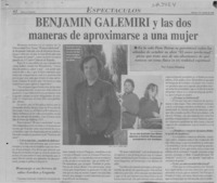 Benjamín Galemiri y las dos maneras de aproximarse a una mujer  [artículo] Grace Dunlop