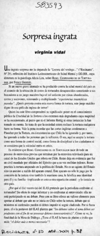 Sorpresa ingrata  [artículo] Virginia Vidal