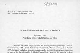 El argumento secreto de la novela  [artículo] Cedomil Goic