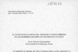El conventillo, signo de desecho y signo híbrido en los hombres oscuros  [artículo] Lucía Guerra Cunningham