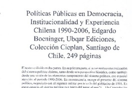 Políticas públicas en democracia