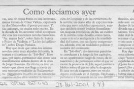 Como decíamos ayer  [artículo] Javier Aspurúa