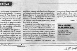 Para siempre en mi memoria  [artículo] María Teresa Cárdenas