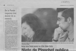 Nieto de Pinochet publica vivencias junto al genenal (R)  [artículo] Ana María Sanhueza