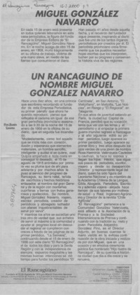 Un rancagüino de nombre Miguel González Navarro  [artículo] Rubén Cuadra