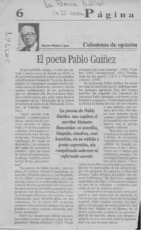 El poeta Pablo Guíñez  [artículo] Marino Muñoz Lagos
