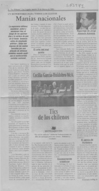 Manías nacionales  [artículo] Jorge Abasolo Aravena