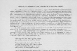 Domingo Gómez Rojas, que en el cielo no estás  [artículo] José G. Martínez Fernández