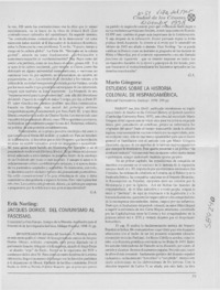 Estudios sobre la historia colonial en hispanoamérica  [artículo] EJA