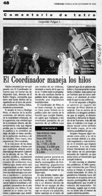 El Coordinador maneja los hilos  [artículo] Leopoldo Pulgar I.