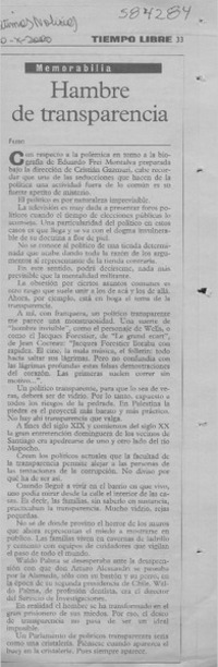 Hambre de transparencia  [artículo] Filebo