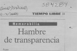 Hambre de transparencia  [artículo] Filebo