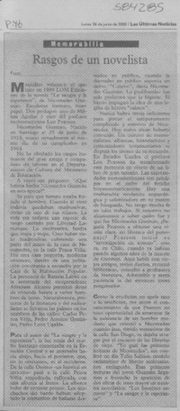 Rasgos de un novelista  [artículo] Filebo