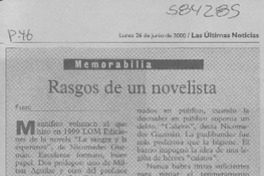 Rasgos de un novelista  [artículo] Filebo