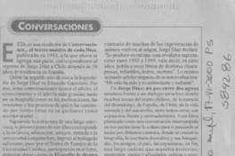 Jorge Díaz, un pez entre dos aguas  [artículo] Carola Oyarzún