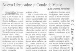 Nuevo libro sobre el Conde de Maule