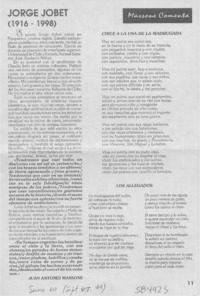 Jorge Jobet (1916-1998)  [artículo] Juan Antonio Massone