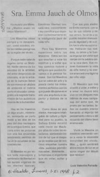 Sra. Emma Jauch de Olmos  [artículo] Luis Valentín Ferrada