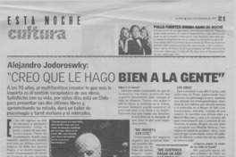 "Creo que le hago bien a la gente"  [artículo] Carmen Gloria Muñoz