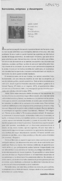 Sarcasmo, enigmas y desamparo  [artículo] Ramiro Rivas