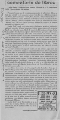 Adiós, Doris  [artículo] Antonio Rojas Gómez