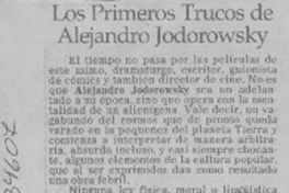 Los primeros trucos de Alejadro Jodorowsky  [artículo] Juan Andrés Salfate