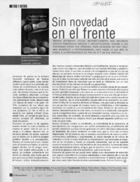 Sin novedad en el frente  [artículo] Patricia Espinosa