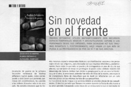 Sin novedad en el frente  [artículo] Patricia Espinosa