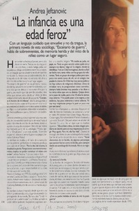 "La infancia es una edad feroz"  [artículo] Paula Coddou B.