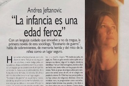 "La infancia es una edad feroz"  [artículo] Paula Coddou B.
