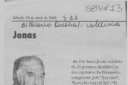 Jonás  [artículo] Hernán de la Carrera Cruz