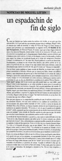 Un espadachín de fin de siglo  [artículo] Melanie Jösch