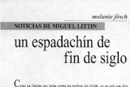 Un espadachín de fin de siglo  [artículo] Melanie Jösch