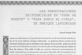 Las preocupaciones existenciales en "Pena de muerte" y "Para subir al cielo", de Enrique Lafourcade  [artículo] Pamela Peña Parada