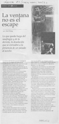 La ventana no es el escape  [artículo] Abel Wong