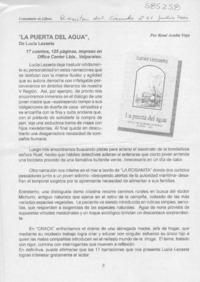 "La puerta del agua"  [artículo] René Acuña Vega